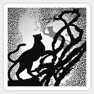 Leopard Shadow Silhouette Anime Style Collection No. 181 Sticker